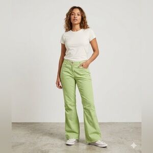 Chic Lime Green Flare Jeans for Women